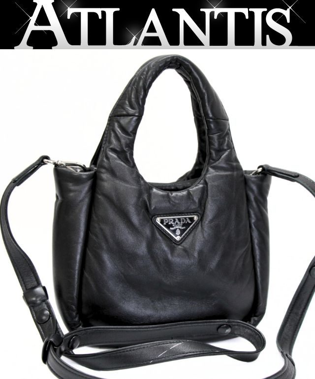 Rakuten - プラダ PRADA パデット ミニ 2WAY ハンドバッグ ショルダーバッグ レザー 黒 1BA359 【74062】