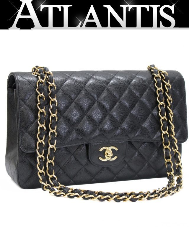 Rakuten - 極美品 シャネル CHANEL マトラッセ30 チェーンショルダーバッグ キャビア 黒 G金具 プレート 【73939】