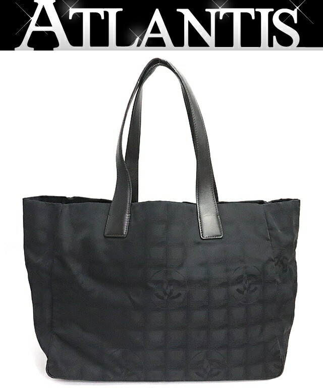 【広尾店】シャネル CHANEL ニュートラベルラインMM トートバッグ ナイロン 黒 7番台 【18818】