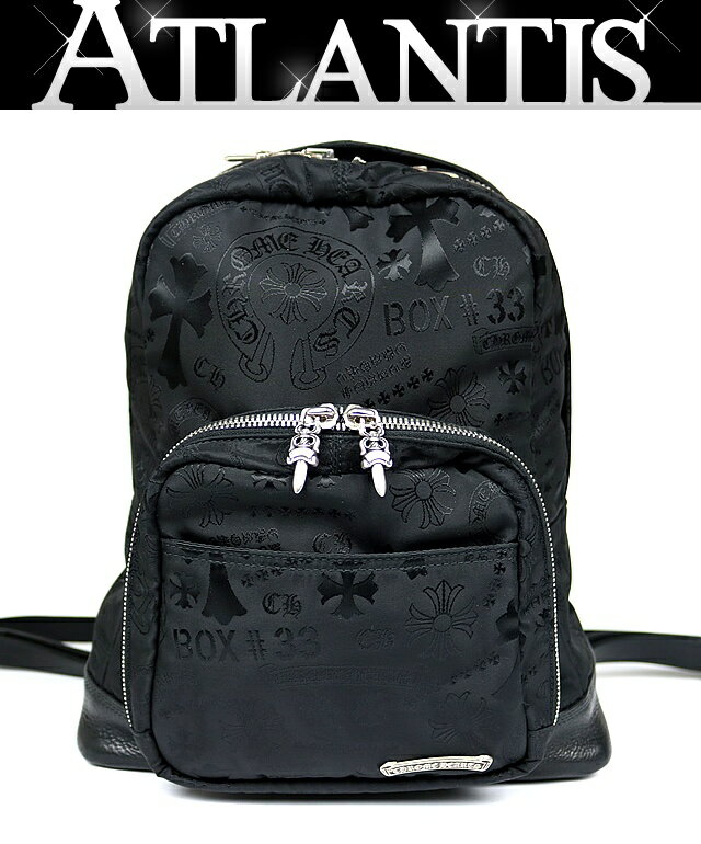 CHROME HEARTS 銀座店 クロムハーツ 美品 7TH GRADE MINI CHプラス ナイロン総柄 バックパック メンズ レザー シルバー SV925 黒 102776
