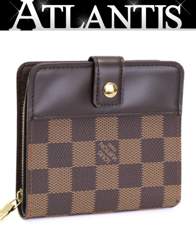 Louis Vuitton ルイヴィトン コンパクトジップ 二つ折り財布 ダミエ N61668 【74198】