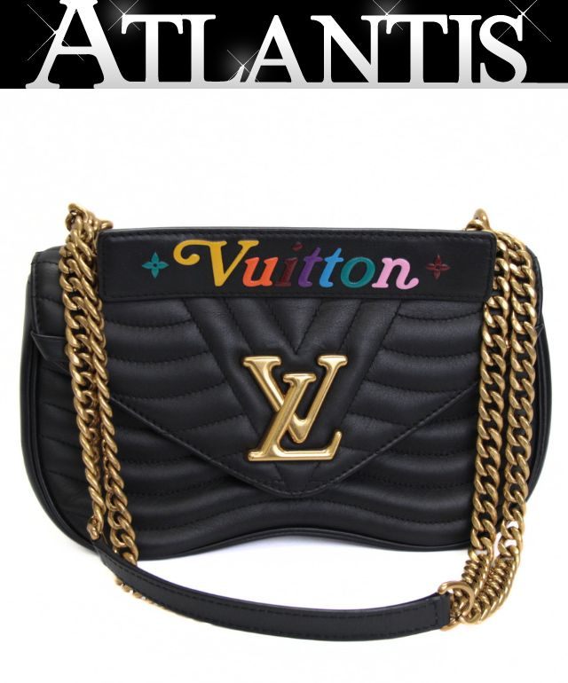 樂天商城 - ルイヴィトン Louis Vuitton ニューウェーブ チェーンバッグMM 2WAYバッグ レザー 黒 M51498 【74221】