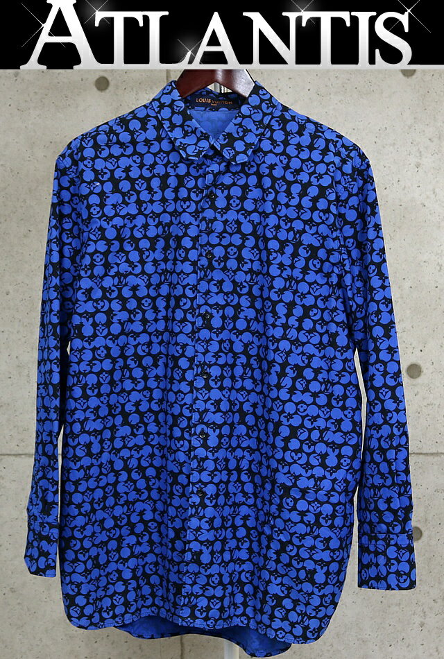 Rakuten - Louis Vuitton 新宿店 ルイヴィトン SALE 19AW パーフォレーテッド モノグラムパターン 長袖シャツ メンズ size:M 青系 30660