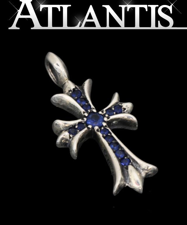 クロムハーツ　スモールクロス 天然サファイア カスタム事例詳細 | クロムハーツ（chrome hearts）にダイヤモンド