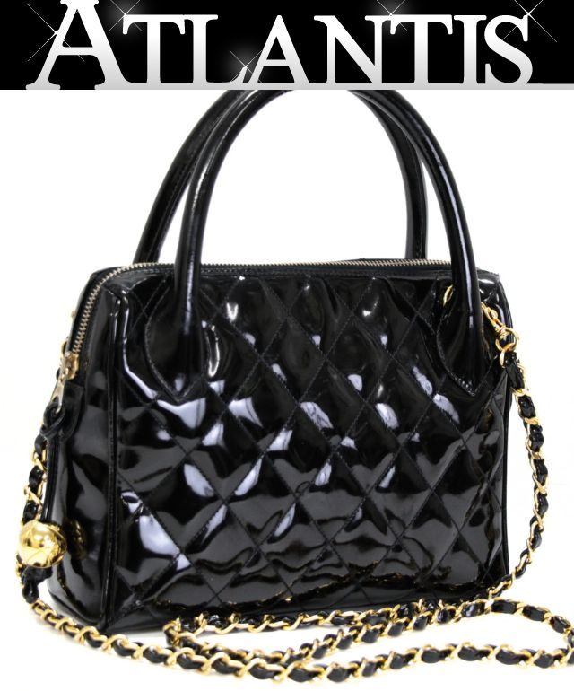 Rakuten - 美品 シャネル CHANEL ヴィンテージ マトラッセ 2WAYバッグ パテント 黒 2番台 【74404】