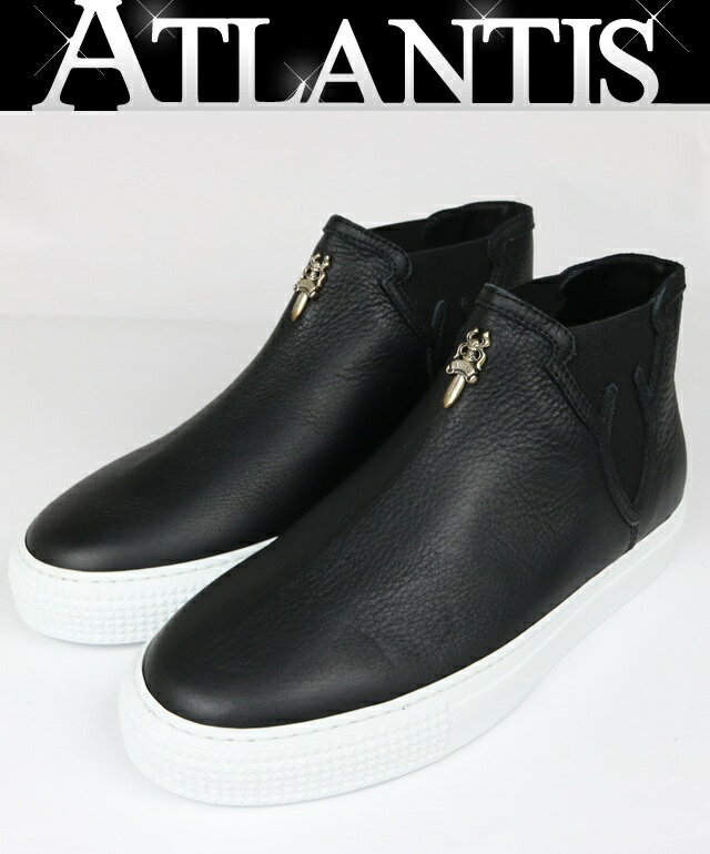 乐天商城 - CHROME HEARTS 銀座店 クロムハーツ 新品 MID TOP ダガーパーツ スニーカー メンズ レザー シルバー SV925 size:37 103010