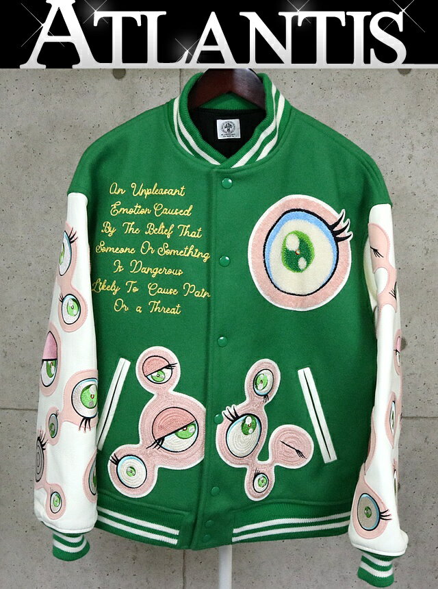 Rakuten - SAINT MICHAEL 銀座店 セントマイケル×村上隆 マルチワッペン バーシティ ジャケット スタジャン メンズ size:M 緑 103106
