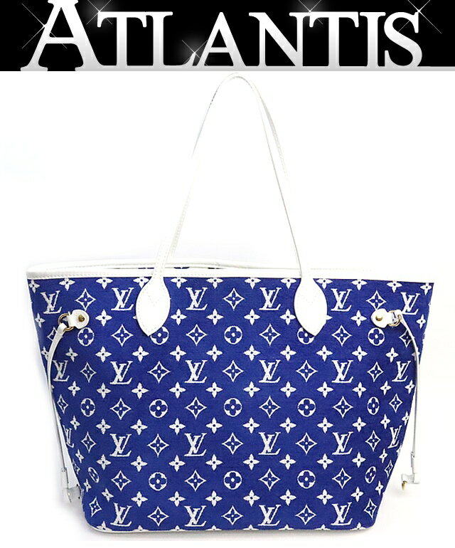 Rakuten - 美品 ルイヴィトン Louis Vuitton ネヴァーフルMM ブレフォールマッチ トートバッグ モノグラムジャガード ベルベット ブルー M46620 【74505】