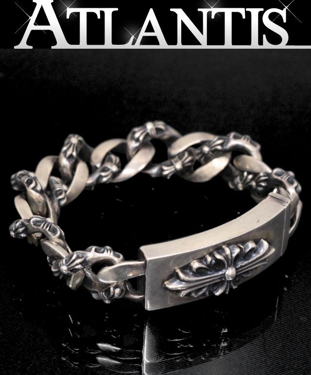 CHROME HEARTS 新宿店 クロムハーツ インボイス付き ファンシーリンク フローラルクロス IDブレス 13リンク シルバー SV925 30895
