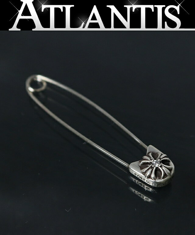CHROME HEARTS 銀座店 クロムハーツ セーフティピン ラージ 1Pダイヤ チャーム ネックレス トップ メンズ シルバー SV925 103046