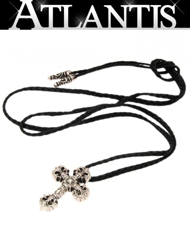 Rakuten - CHROME HEARTS 新宿店 クロムハーツ フィリグリークロスXS ペンダント レザーブレイド ネックレス シルバー SV925 黒 30827