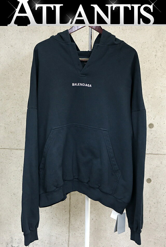 乐天商城 - BALENCIAGA 銀座店 バレンシアガ Back Polo Hoodie フーディ パーカー メンズ size:S 黒 103216