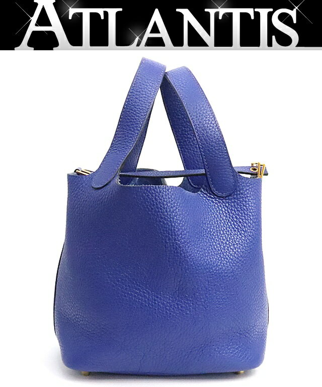 Rakuten - 【広尾店】 美品 エルメス HERMES ピコタンロックPM ハンドバッグ トリヨンクレマンス ブルーエレクトリック G金具 C刻印(2018年) 【19088】