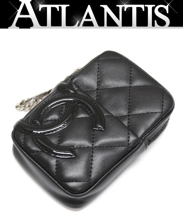 Other - CHANEL シャネル カンボンライン シガレットケース ラム 黒×黒 12番台 【74713】
