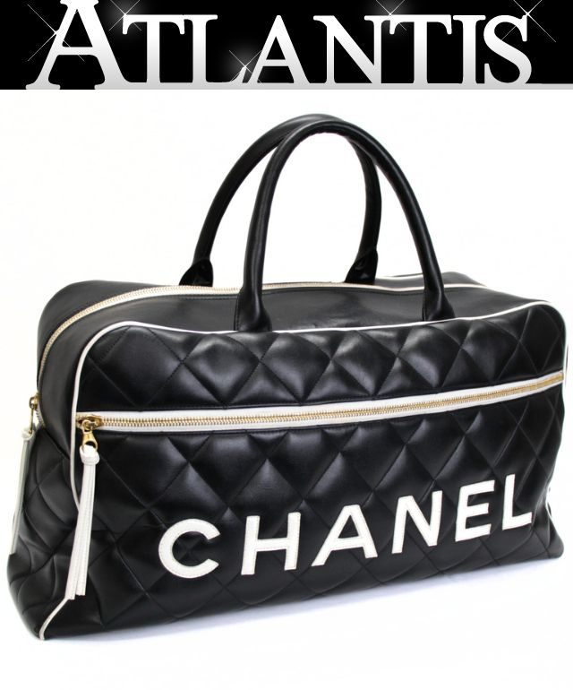 Rakuten - レア！シャネル CHANEL シャネルスポーツ ボストンバッグ ラム ブラック×ホワイト 3番台 【74564】