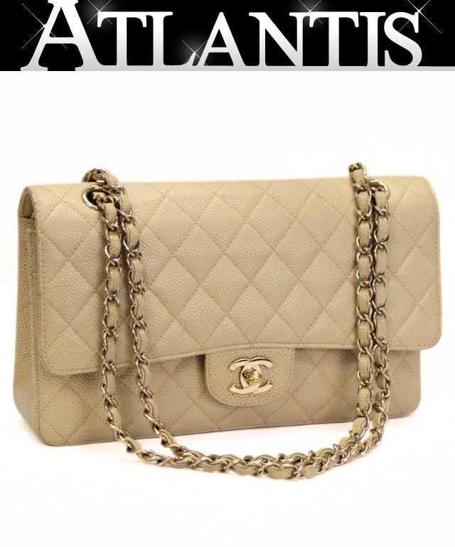 Rakuten - シャネル CHANEL マトラッセ25 チェーンショルダーバッグ キャビア ベージュ G金具 7番台 【74654】