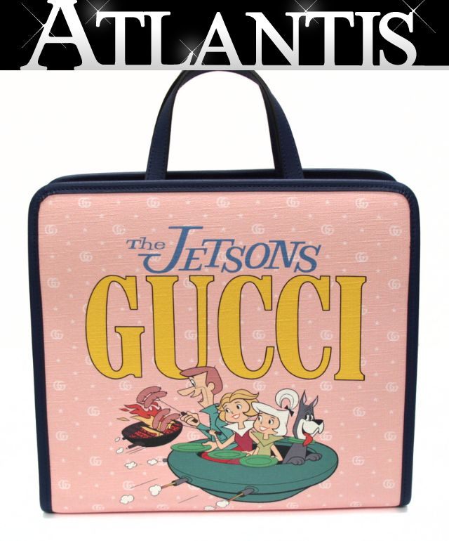 乐天商城 - 未使用 グッチ Gucci チルドレンズトート The JETSONS PVC ピンク×ネイビー 【74521】