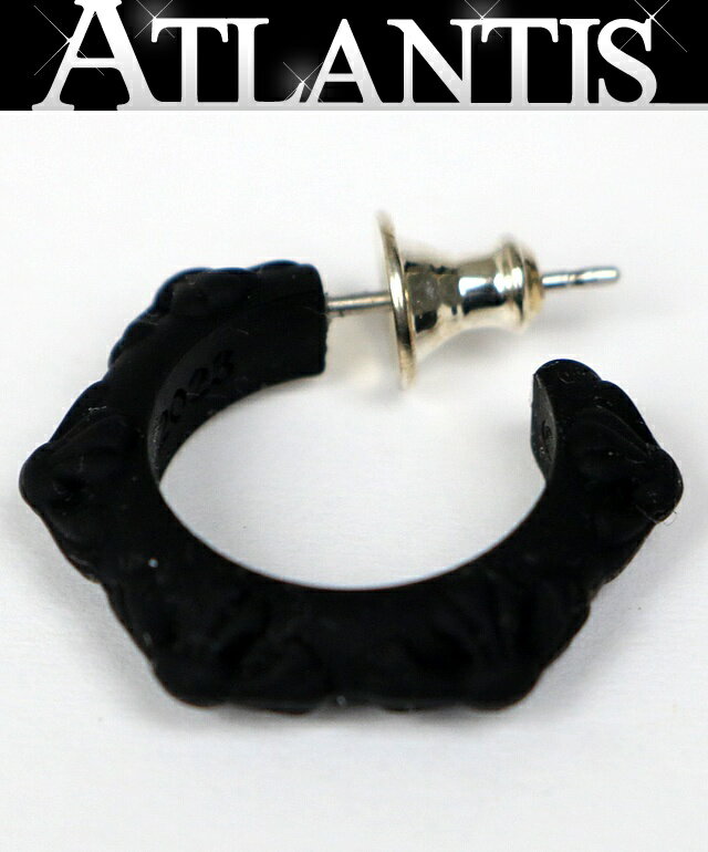 CHROME HEARTS 銀座店 クロムハーツ 新品 シリコンラバー クロスバンド フープ ピアス 黒 103344