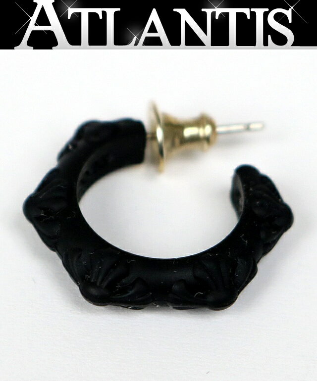 CHROME HEARTS 銀座店 クロムハーツ 新品 シリコンラバー クロスバンド フープ ピアス 黒 103345