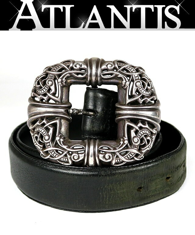 CHROME HEARTS クロムハーツ 1.5 STRAP BELT 1.5inchスクロールレーベルリベッツレザーベルト ブラウン 38INCH CHROME HEARTS（クロムハーツ） 1.5 STRAP 1.5inch スクロールラベルリ