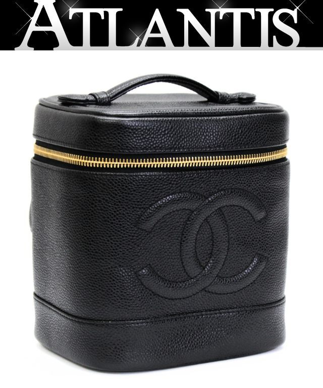樂天商城 - シャネル CHANEL ココマーク バニティバッグ 黒 キャビアスキン G金具 6番台 【74781】