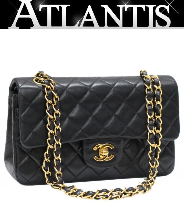 Rakuten - シャネル CHANEL マトラッセ23 ダブルフラップ チェーンショルダーバッグ ラム 黒 G金具 4番台 【74774】