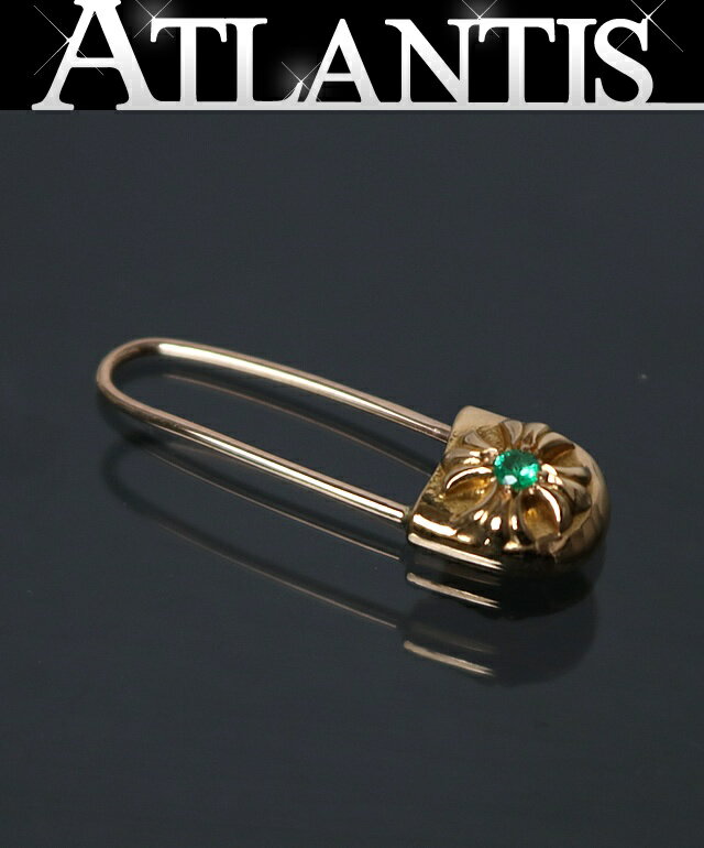 Rakuten - CHROME HEARTS 銀座店 クロムハーツ 22K セーフティピン CHプラス 1P エメラルド ピアス メンズ ゴールド 103258
