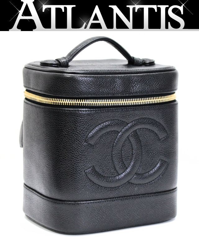 Rakuten - シャネル CHANEL バニティバッグ ハンドバッグ キャビアスキン 黒 G金具 4番台 【74788】