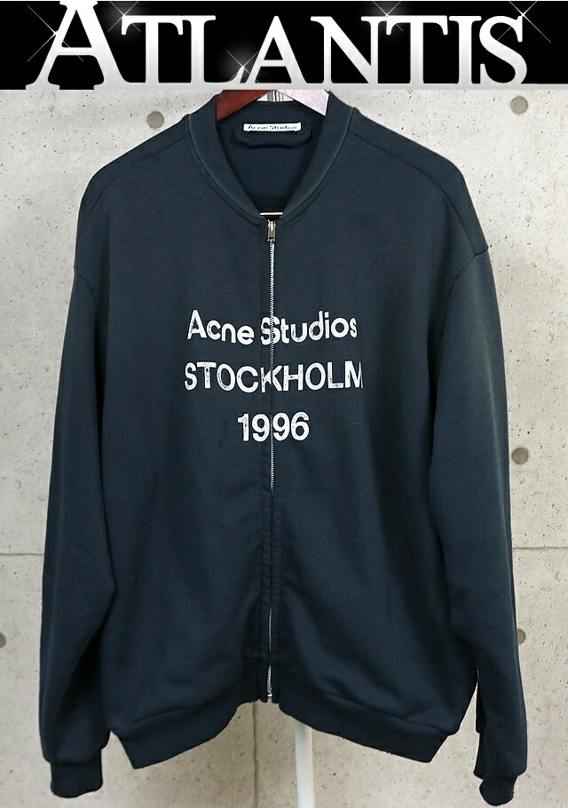 Rakuten - Acne Studios 銀座店 アクネ ストゥディオズ LOGO ZIP SWEATER ジップアップスウェット メンズ size:L 紺色 103419