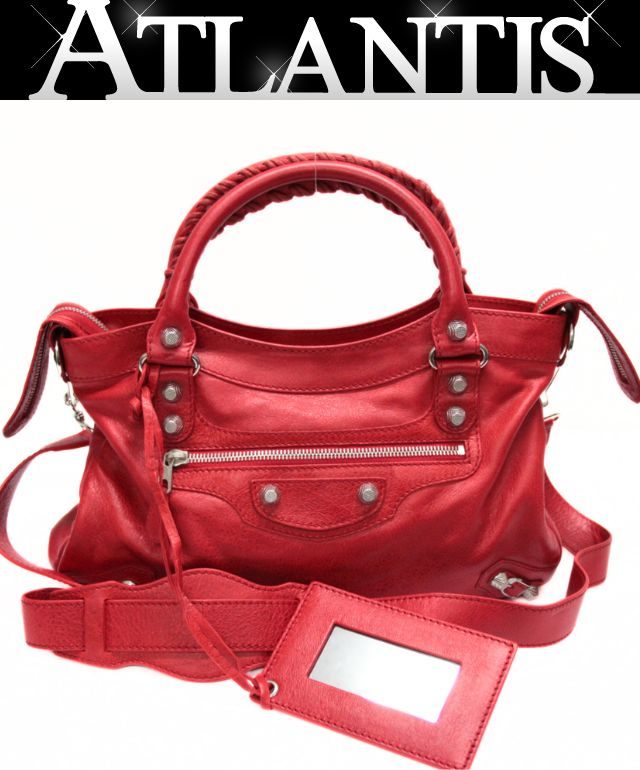 Rakuten - 極美品 バレンシアガ BALENCIAGA ザ・ジャイアントタウン 2WAYバッグ レザー 赤 240578 【74668】