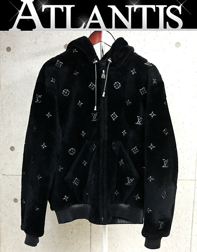 乐天商城 - Louis Vuitton 新宿店 ルイヴィトン モノグラムエンベリッシュド シアリングフーディー メンズ size:52 黒 31215