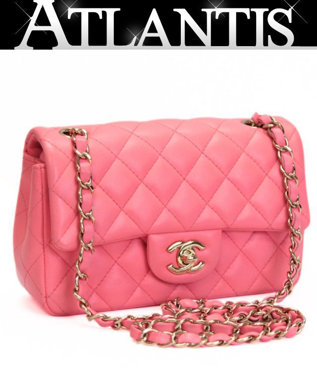 Rakuten - シャネル CHANEL ミニマトラッセ チェーンショルダーバッグ ラム ピンク G金具 シリアルプレート 【71851】