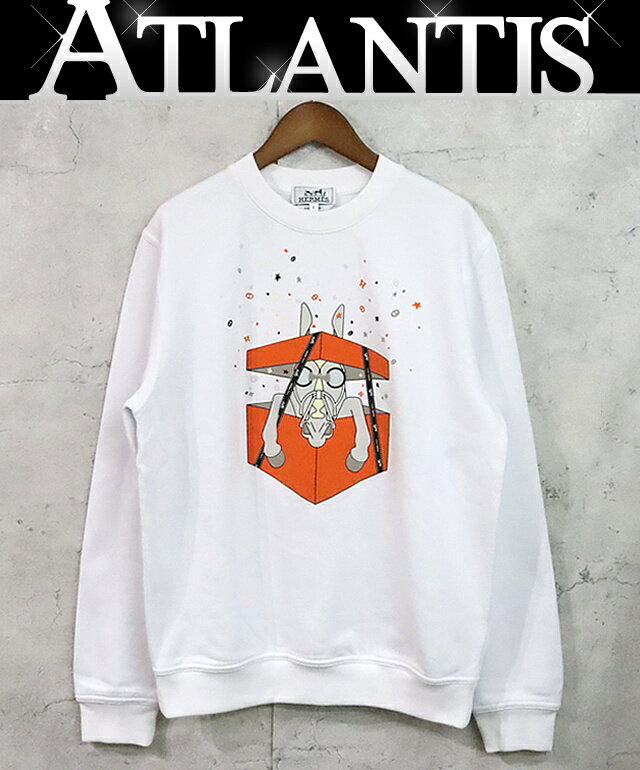Rakuten - 【広尾店】極美品 エルメス HERMES 24SS コットン スウェット ポワットシュルプリーズ サプライズボックス メンズ 綿100% 白 sizeS 【19279】