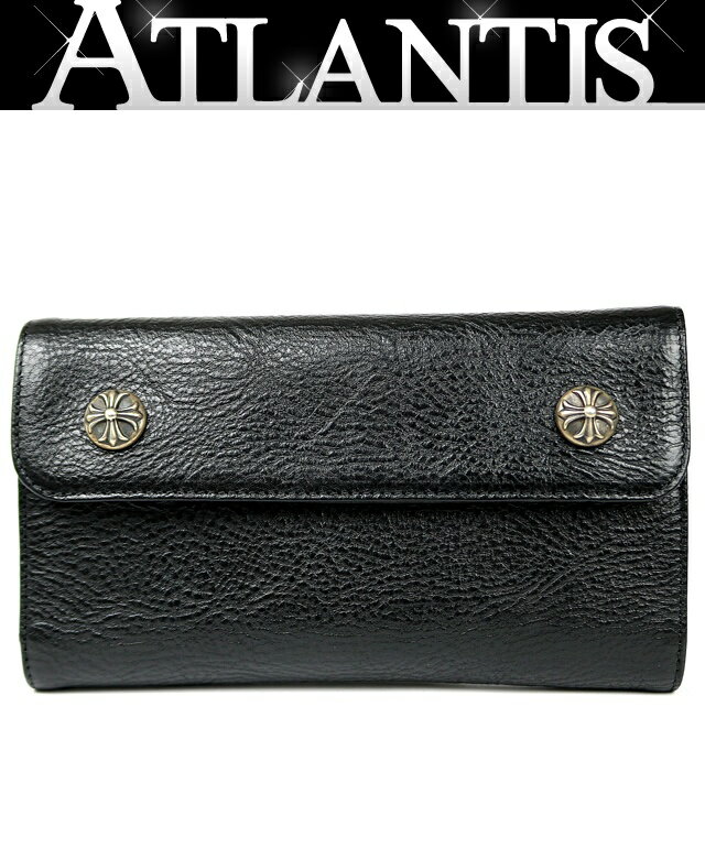 Rakuten - CHROME HEARTS 新宿店 クロムハーツ 新品 クロスボタン ウェーブ ウォレット 長財布 メンズ レザー SV925 黒 31238