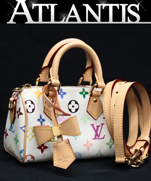 Rakuten - ルイヴィトン Louis Vuitton ナノスピーディ 2WAY ハンドバッグ ショルダーバッグ モノグラムマルチカラー 白 M13391 【75095】