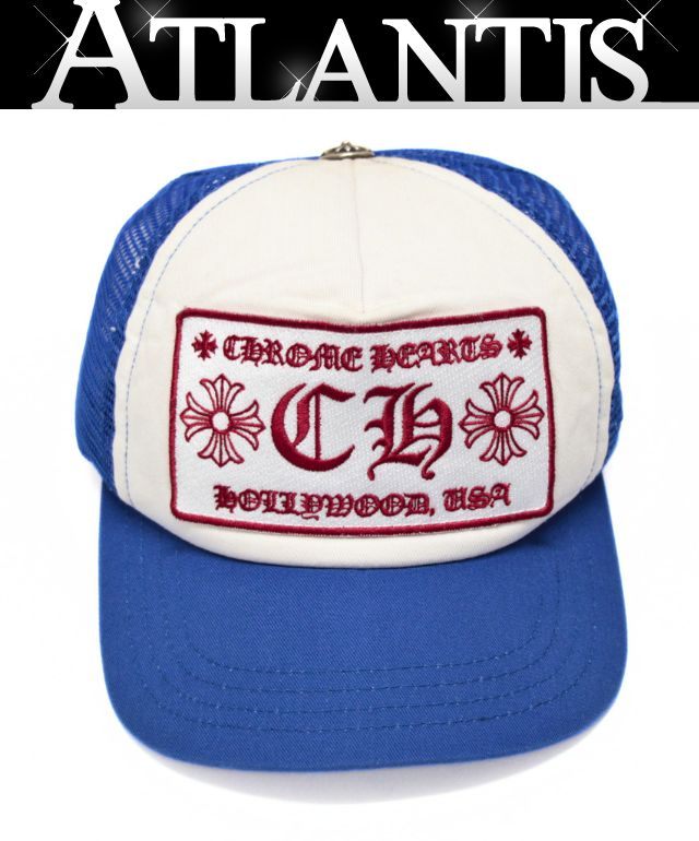 樂天商城 - CHROME HEARTS 新宿店 クロムハーツ 【CHロゴ】 トラッカーキャップ 帽子 シルバー SV925 メンズ 白/青 31108