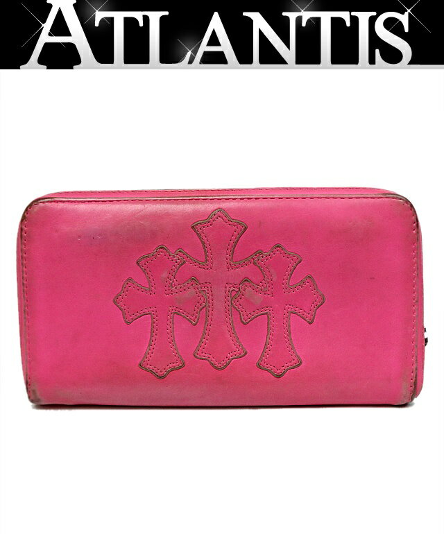 Rakuten - CHROME HEARTS 銀座店 クロムハーツ REC F ZIP #2 3セメタリークロス ラウンドファスナー ウォレット 長財布 メンズ レザー SV925 ピンク 103504