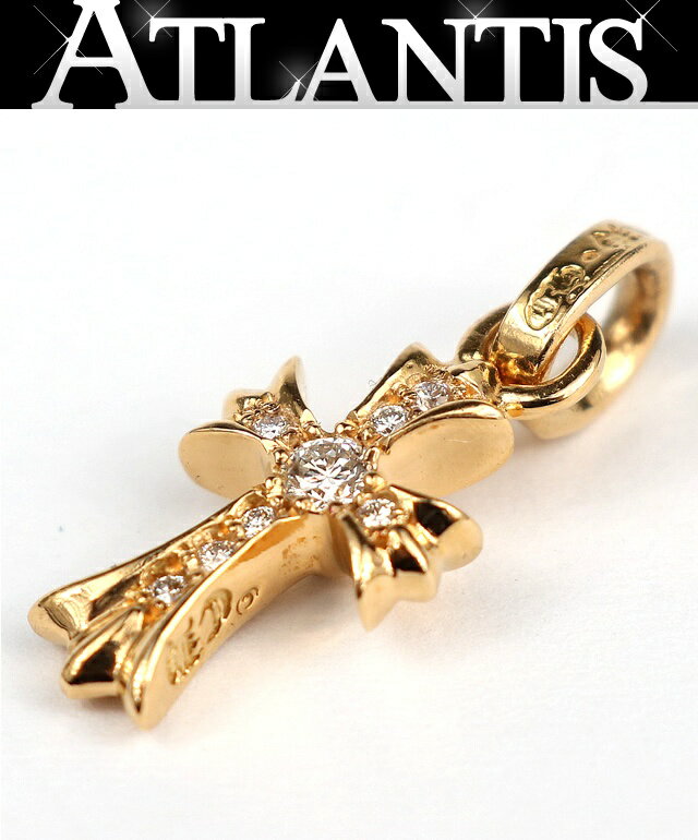Rakuten - CHROME HEARTS 銀座店 クロムハーツ 新品 22K ベイビーファットクロスチャーム パヴェダイヤ ペンダント トップ ゴールド 103483