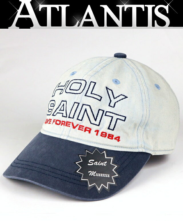 Rakuten - SAINT MICHAEL 銀座店 セント マイケル 新品 26SS 【HOLY SAINT】刺繍 デニム キャップ 帽子 メンズ 青系 103521