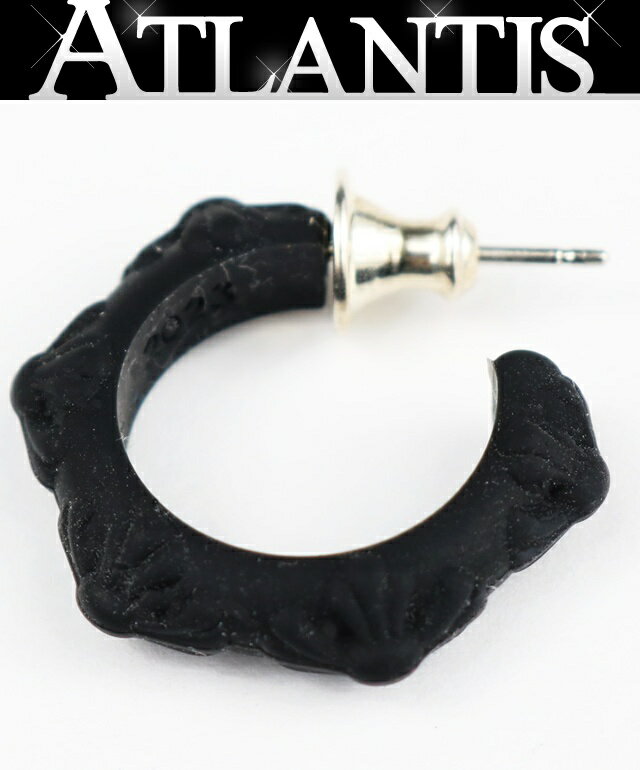 Rakuten - CHROME HEARTS 銀座店 クロムハーツ 美品 シリコンラバー クロスバンド フープ ピアス 黒 103501