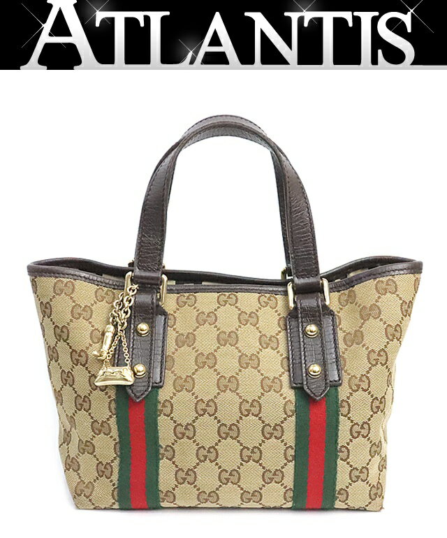 Rakuten - 【広尾店】グッチ GUCCI GGキャンバス シェリーライン ミニトートバッグ ライトブラウン G金具 139261 【19359】