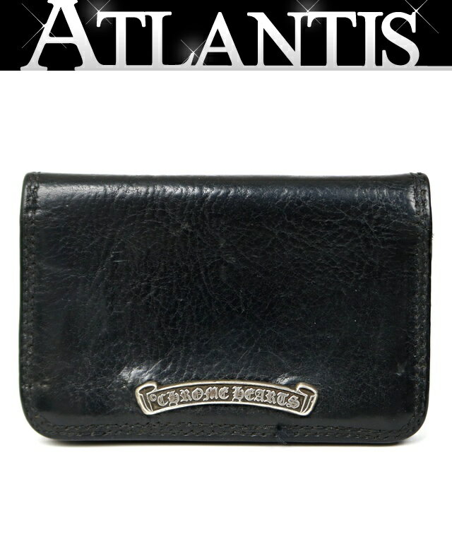 乐天商城 - CHROME HEARTS 新宿店 クロムハーツ レザー カードケース 名刺入れ メンズ シルバー SV925 黒 31203