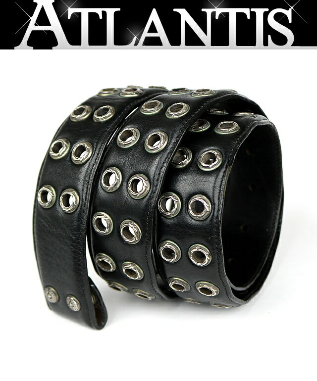 Rakuten - CHROME HEARTS 銀座店 クロムハーツ グロメット付き レザー ベルトストラップ メンズ size:36 SV925 黒 103533
