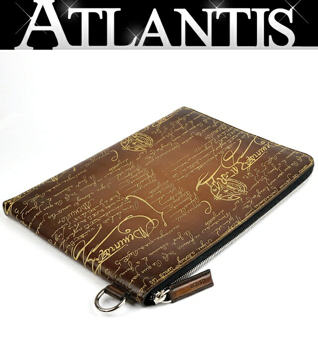 乐天商城 - Berluti 銀座店 ベルルッティ 未使用 カリグラフィ NINO GM GOLD Scritto クラッチバッグ メンズ 茶系 103577