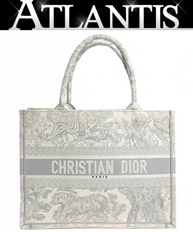 乐天商城 - 【広尾店】クリスチャンディオール Christian Dior ブックトート ミディアム トワルドゥジュイ エンブロイダリー キャンバス グレー 【19368】