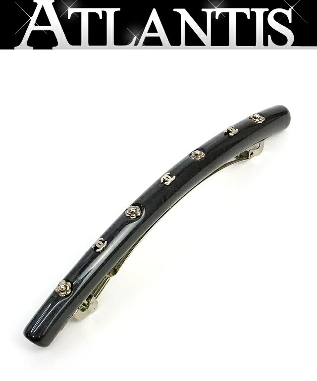 樂天商城 - 【広尾店】シャネル CHANEL ココマーク×カメリア バレッタ グレー SV金具 02A 【19353】