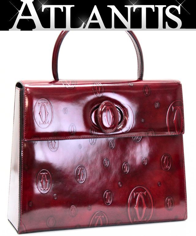 乐天商城 - 美品 カルティエ Cartier ハッピーバースデー ハンドバッグ レザー ボルドー 【75179】