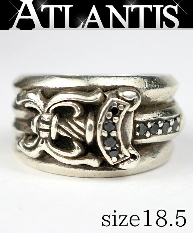 CHROME HEARTS 銀座店 クロムハーツ ダガー パヴェブラックダイヤ リング 指輪 メンズ シルバー SV925 約18.5号 103628