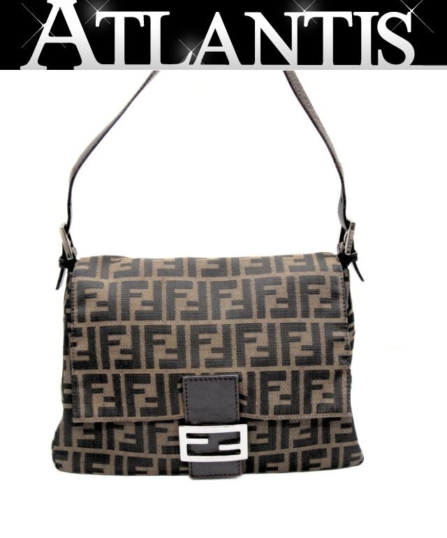 樂天商城 - FENDI フェンディ ズッカ マンマバケット ショルダーバッグ ミディアム キャンバス ブラウン 【75051】