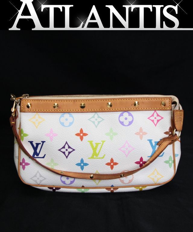 乐天商城 - LOUIS VUITTON ルイヴィトン ポシェットアクセソワール アクセサリーポーチ モノグラム マルチカラー 白 M92649 【75227】